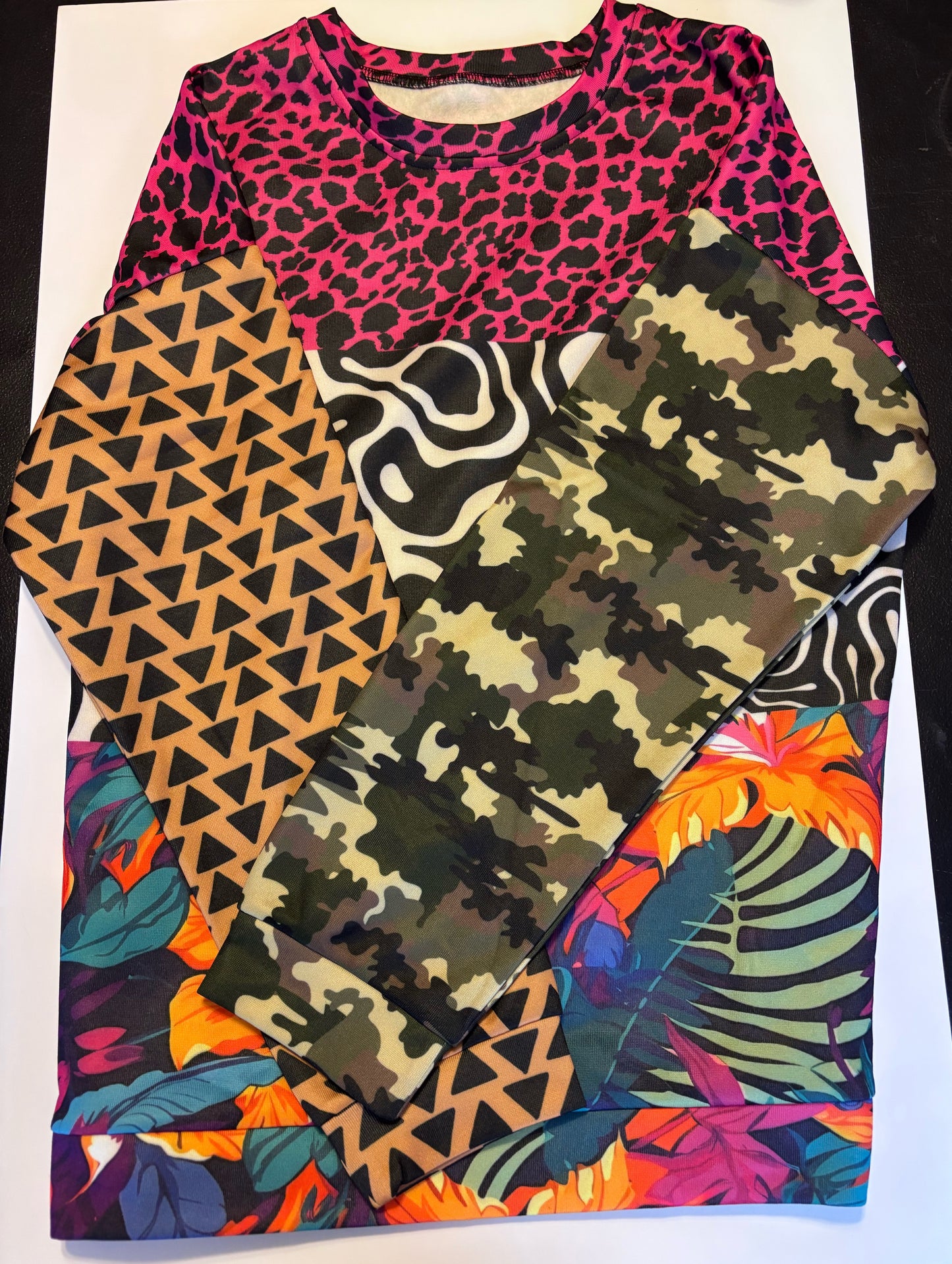 Tabitha Mixed Prints Sweatshirt