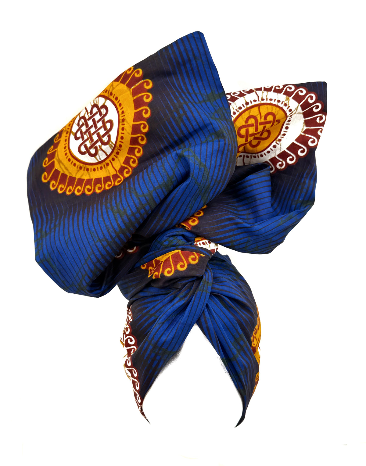 Navy Blue Ankara Wire Headwrap