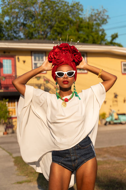 Sequin Red Flame Headwrap