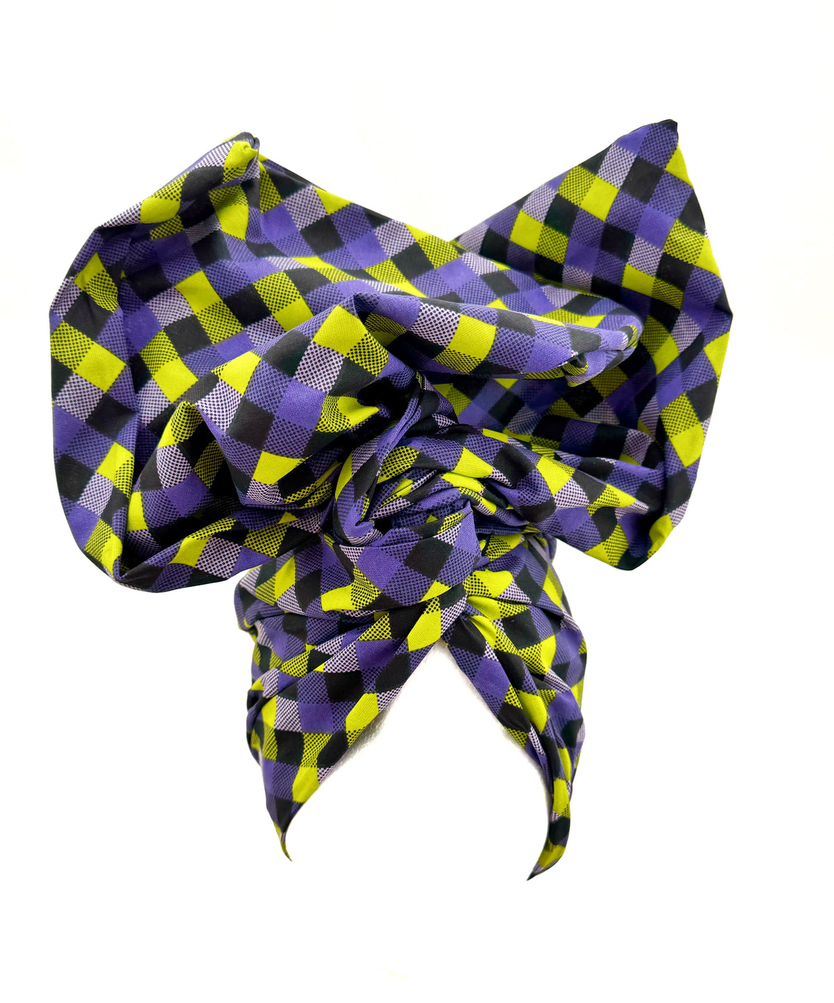 Purple & Green Check Wire Headwrap