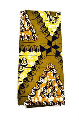 Green & Yellow African Print Headwrap