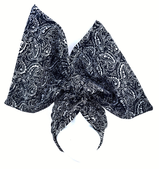 Black Paisley Wire Headwrap