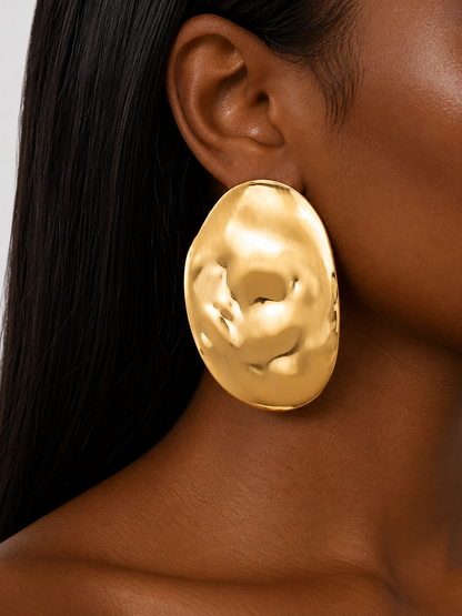 Textured Chunky Gold Earrings