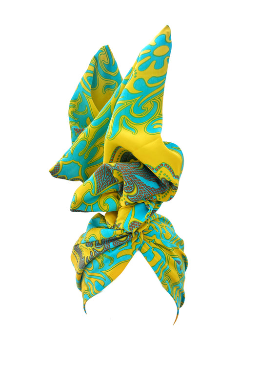 Yellow & Blue Script Headband