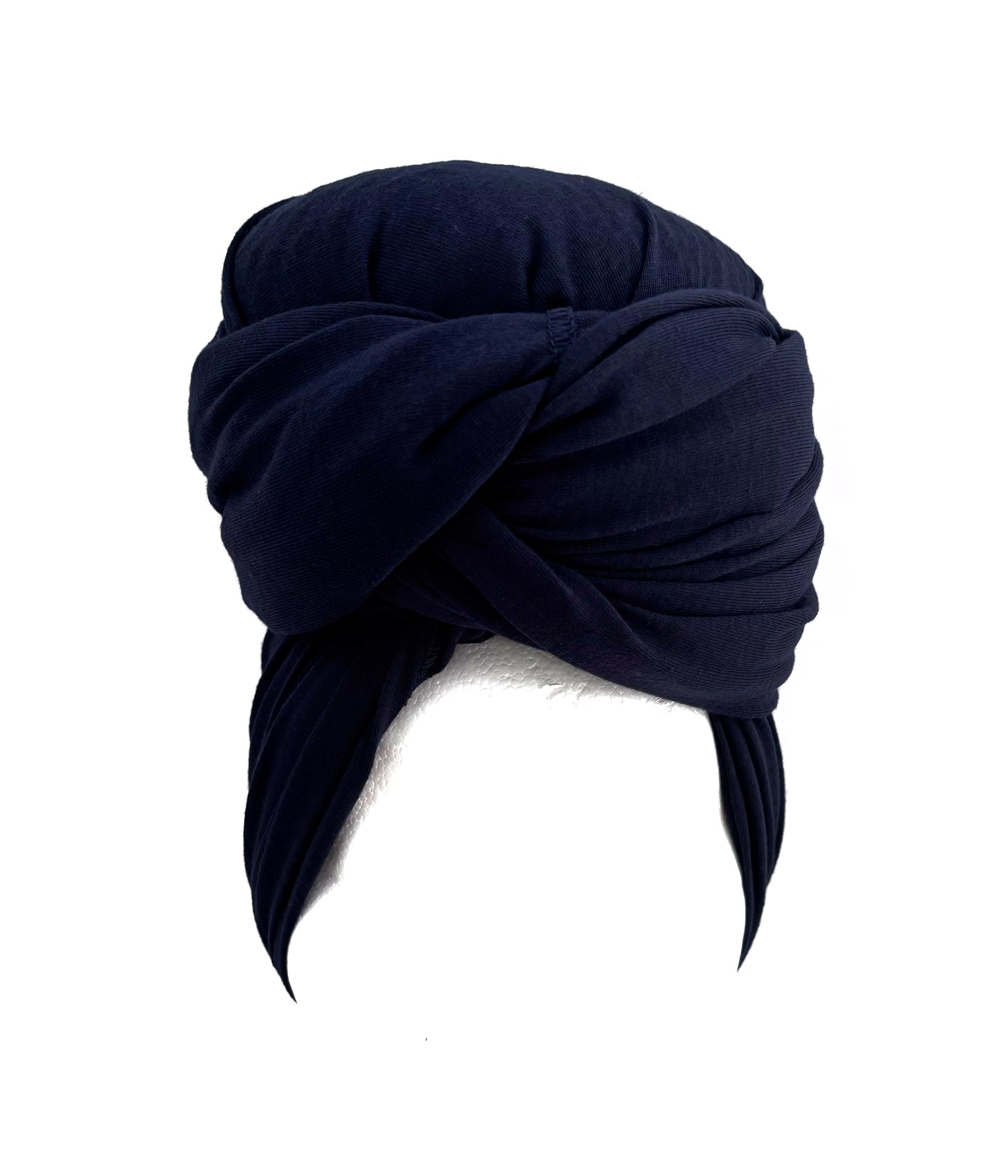 Blue Black Stretch Knit Headwrap