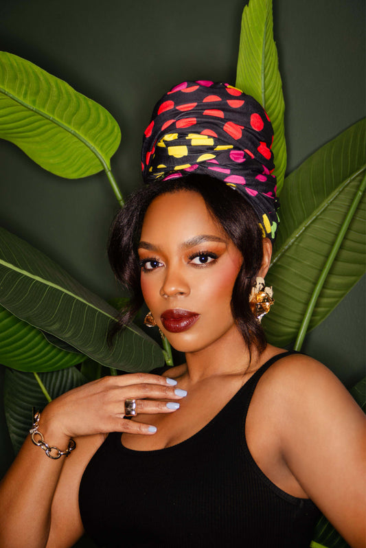 Polka Pop Stretch Knit Headwrap
