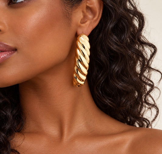 Gold Twisted Earrings