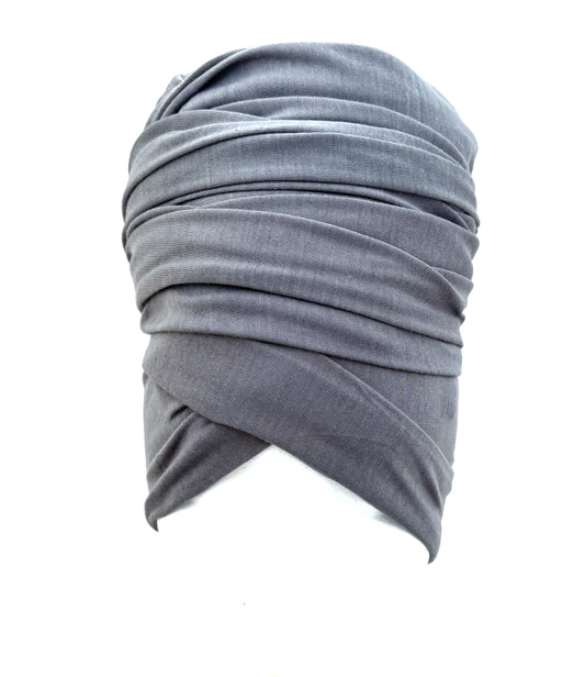 Gray Stretch Knit Headwrap