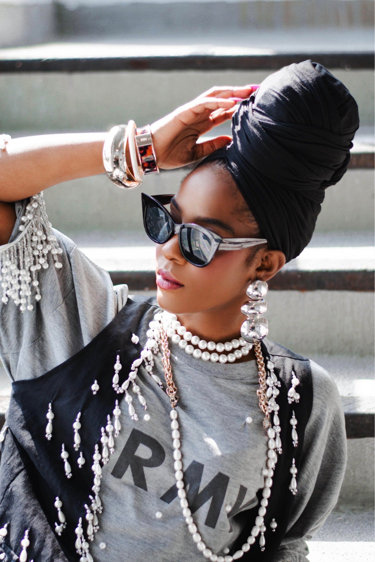Ebony Stretch Knit Headwrap