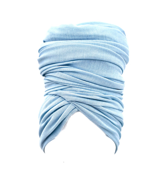 Ice Blue Stretch Knit Headwrap