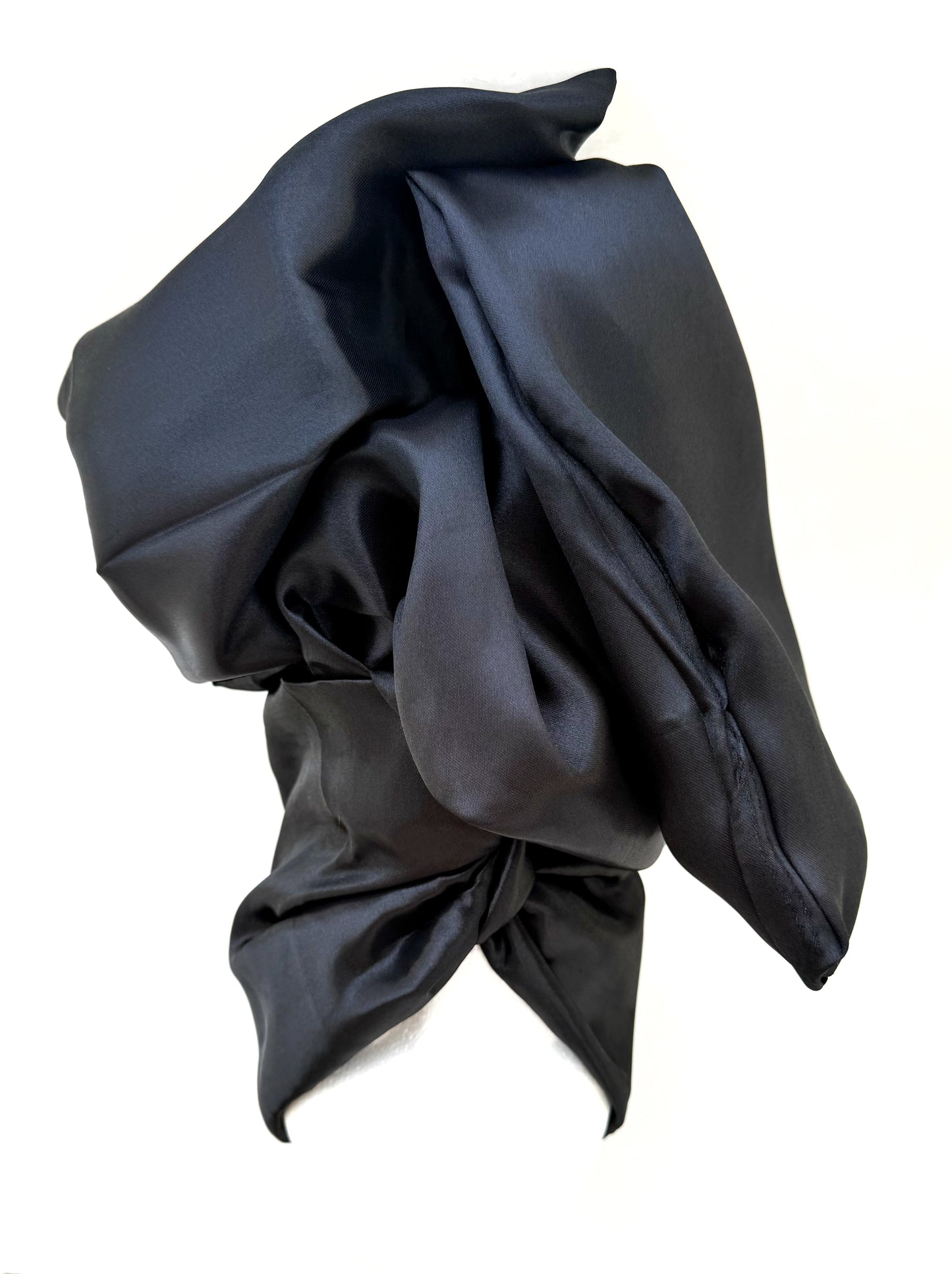 Black Satin Wire Headwrap
